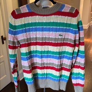 Vintage Lacoste Colorful Striped Crewneck Sweater